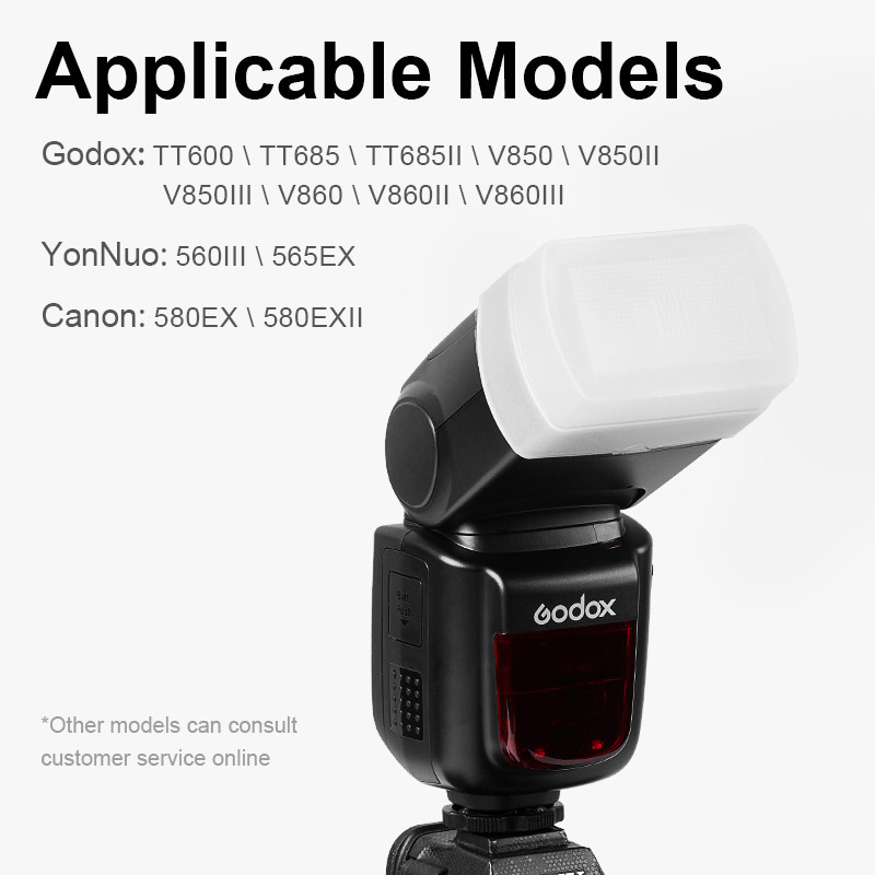 Bounce Flash Capa Difuso Macia Para Flash Godox  V860 III , Canon 580ex 580exII , Yongnuo 565EX 560I