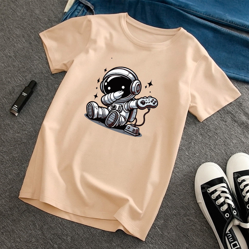 Camiseta Infantil Juvenil Astronauta 100% Algodão Conforto Escolar Unissex
