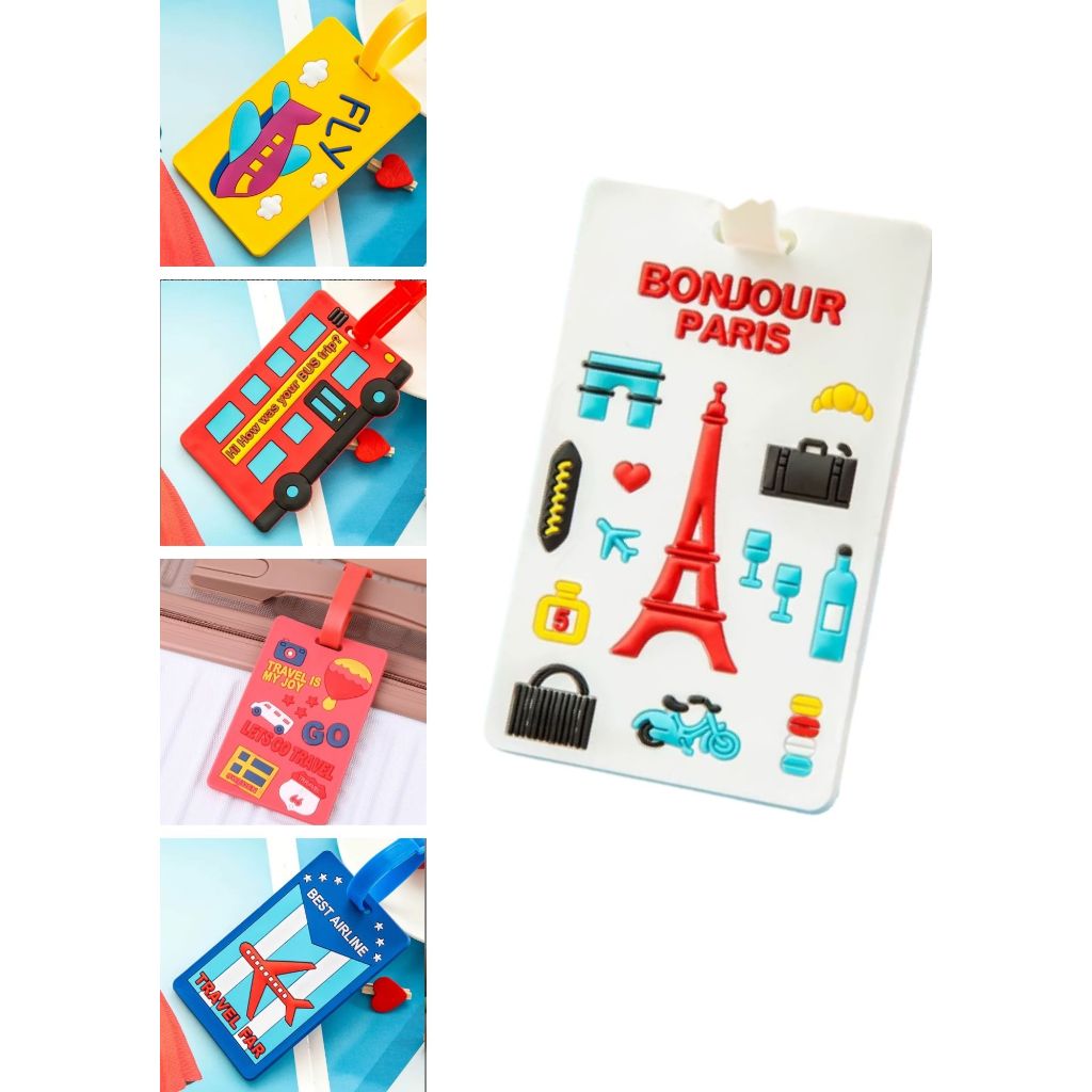 Tag identificador Etiqueta Bagagem plástico emborrachado para malas viagem e mochilas