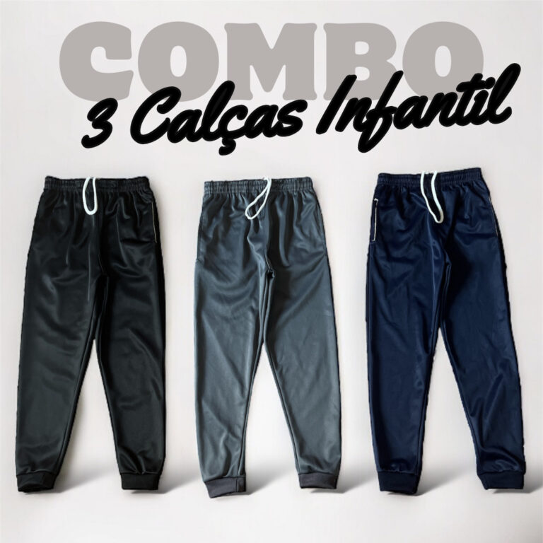 Kit 3 Calça Infantil Jogger Menino Forrada Juveni