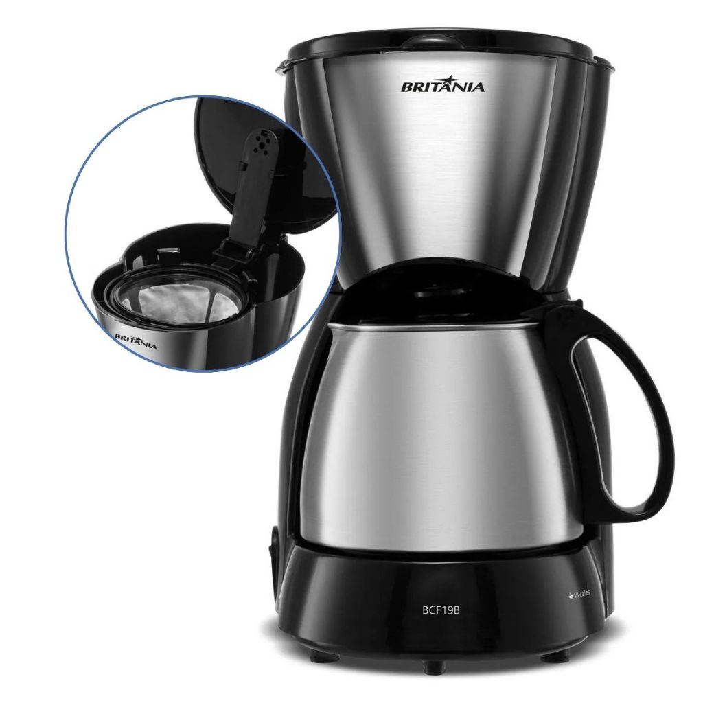 Cafeteira Elétrica Britânia 720ml Jarra de Inox