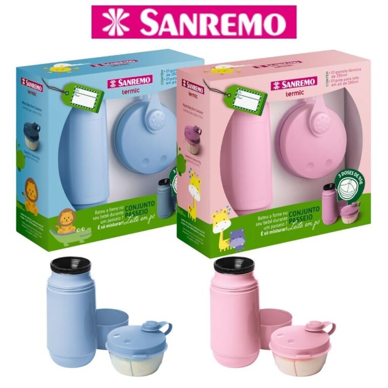 Conjunto Garrafa Térmica Infantil + Pote Dosador 