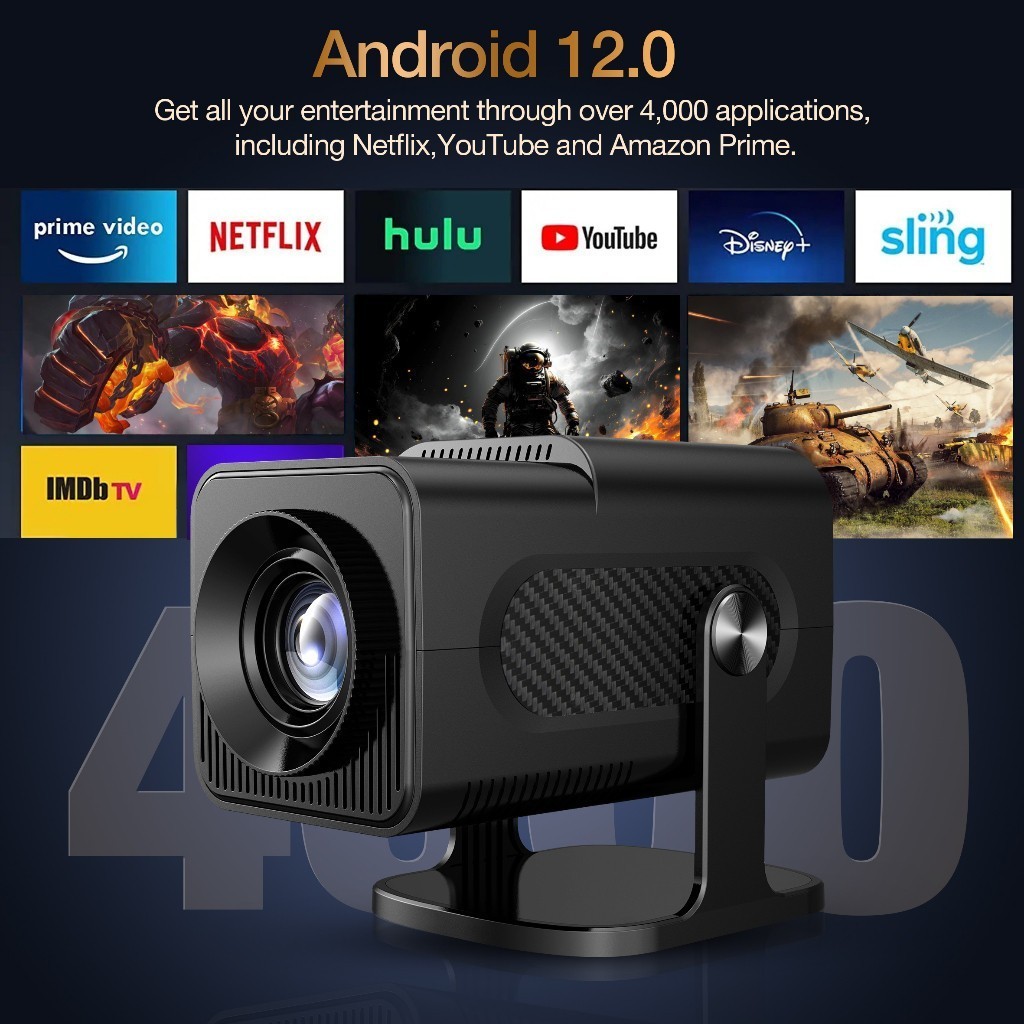 Atualizado Projetor Smart HY320 Android Full HD 1920×1080 Bluetooth Wi-fi