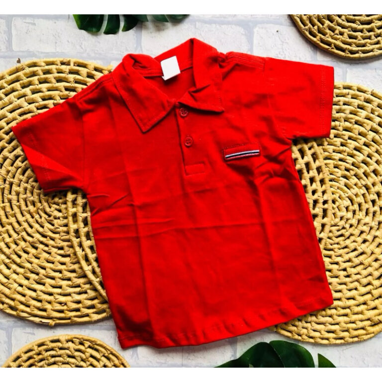 Camiseta Infantil Polo Vermelha  Básica e Estilos