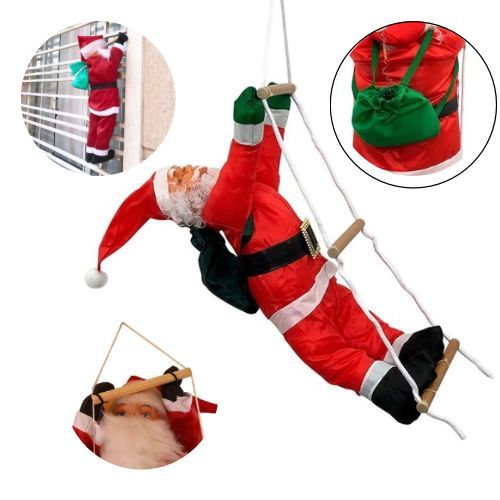 Papai Noel Subindo Escada 90cm Grande Natalino Nat