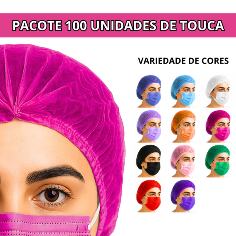 Kit 100 Toucas Descartáveis TNT Com Proteção Pa