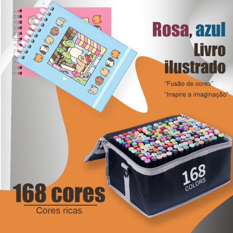 kit Livro de colorir capa 50 páginas + 60/80/100/