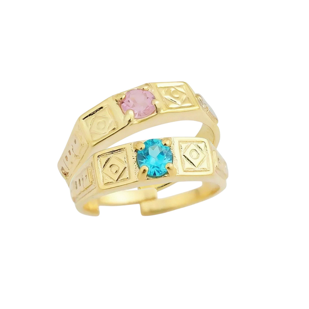 Anel ABC INFANTIL FORMATURA Regulável FOLHEADO A ouro 18k hipoalergênico masculino feminino rosa azu