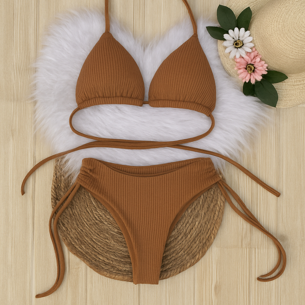 Biquini feminino com BOJO fio duplo cortininha bikini feminino forrado premium praia natação