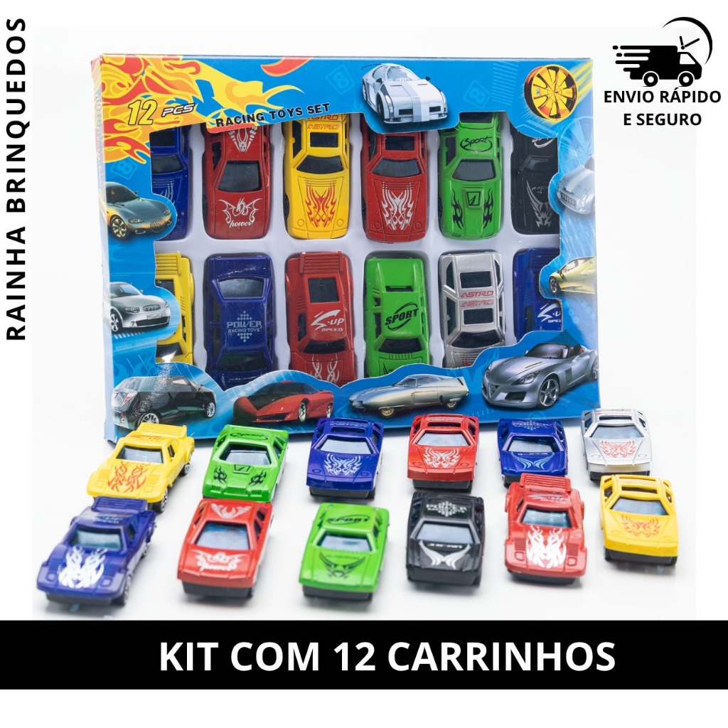 Kit Carrinhos Miniatura Coleção 12 Peças Brinquedo Crianças Brincar Presente
