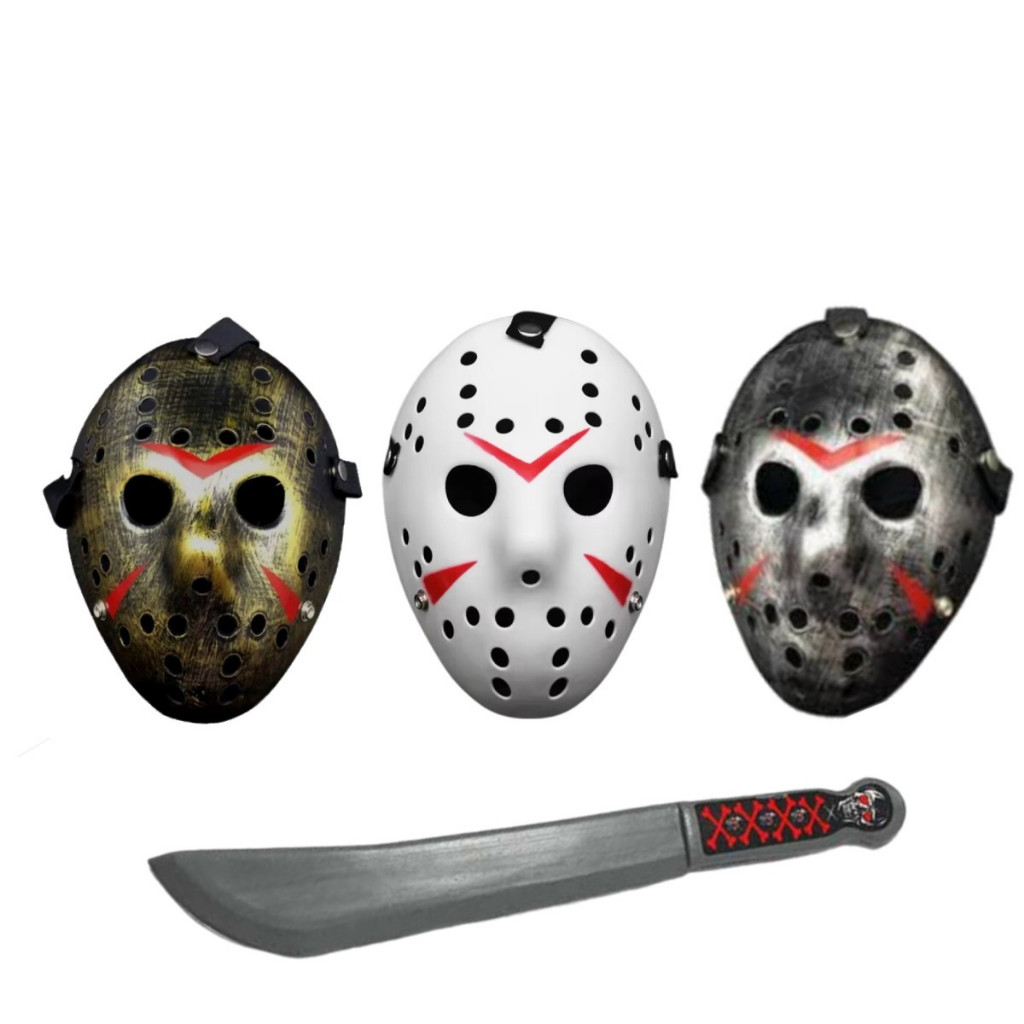 Fantasia Jason Voorheels Sexta-feira 13 Halloween | Máscara + Facão