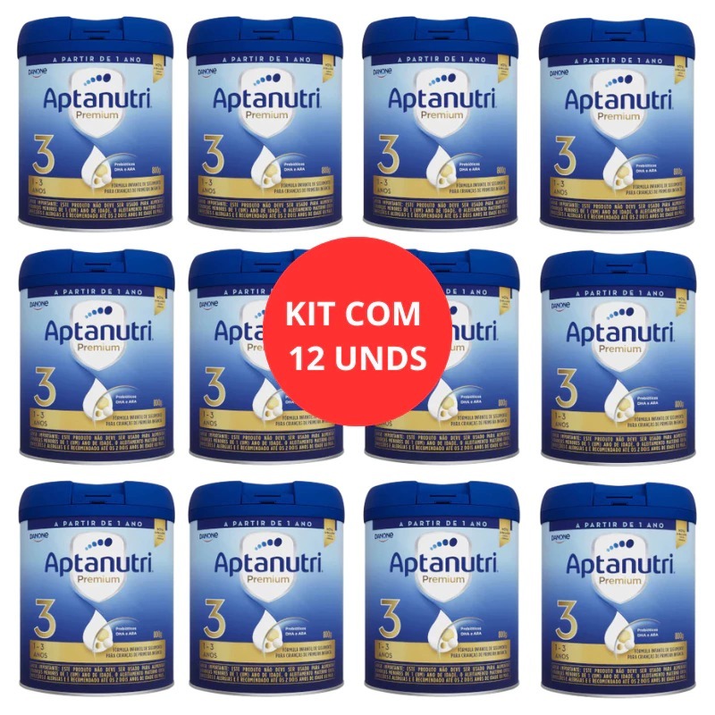 LEITE APTANUTRI 3 PREMIUM 800G –  KIT 3 A 12 UNIDADES