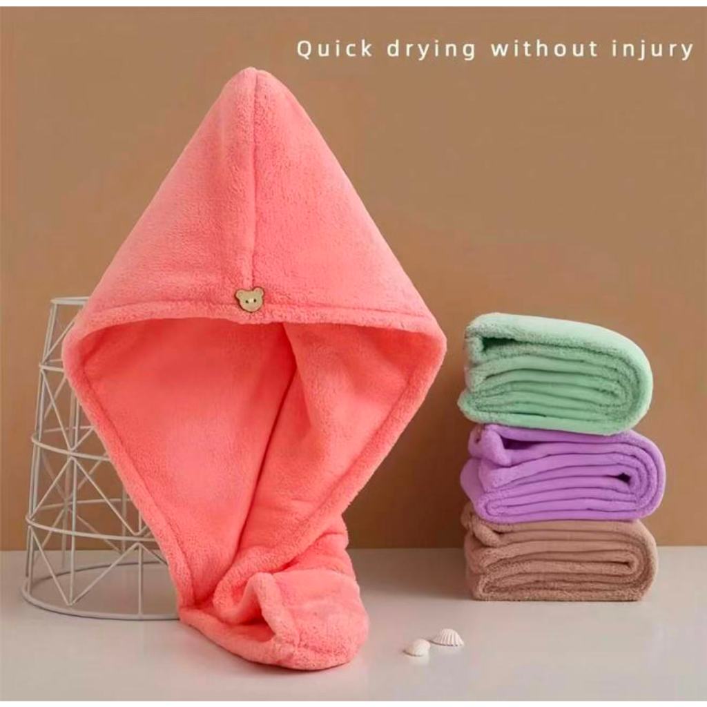 Toalha De Cabelo Banho, Toalha Grossa Mágica Para Secar Cabelo De Microfibra Grossa Touca Pós.Cores
