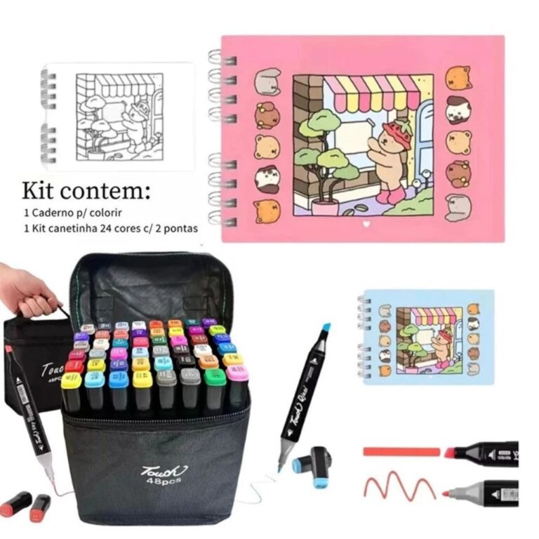 Kit de Livro de Colorido BooBoo Goods 50 Folhas+Jo