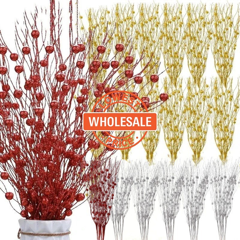[Preço Por Atacado] Artesanato Garland Xmas Tree Ornaments/Palhetas De Natal Glitter Artificial Berr