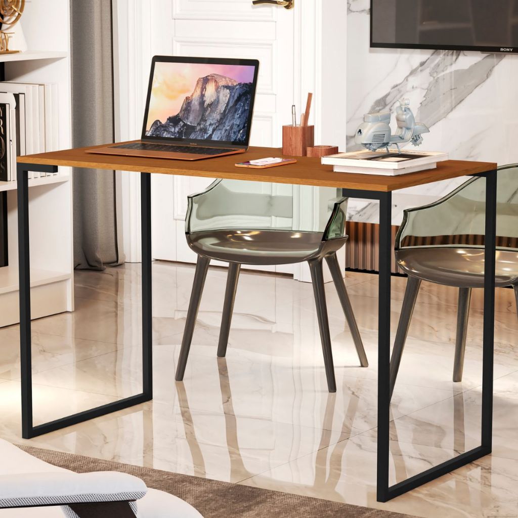 Escrivaninha Industrial Tampo MDP Pes Metal Cosmos 90cm