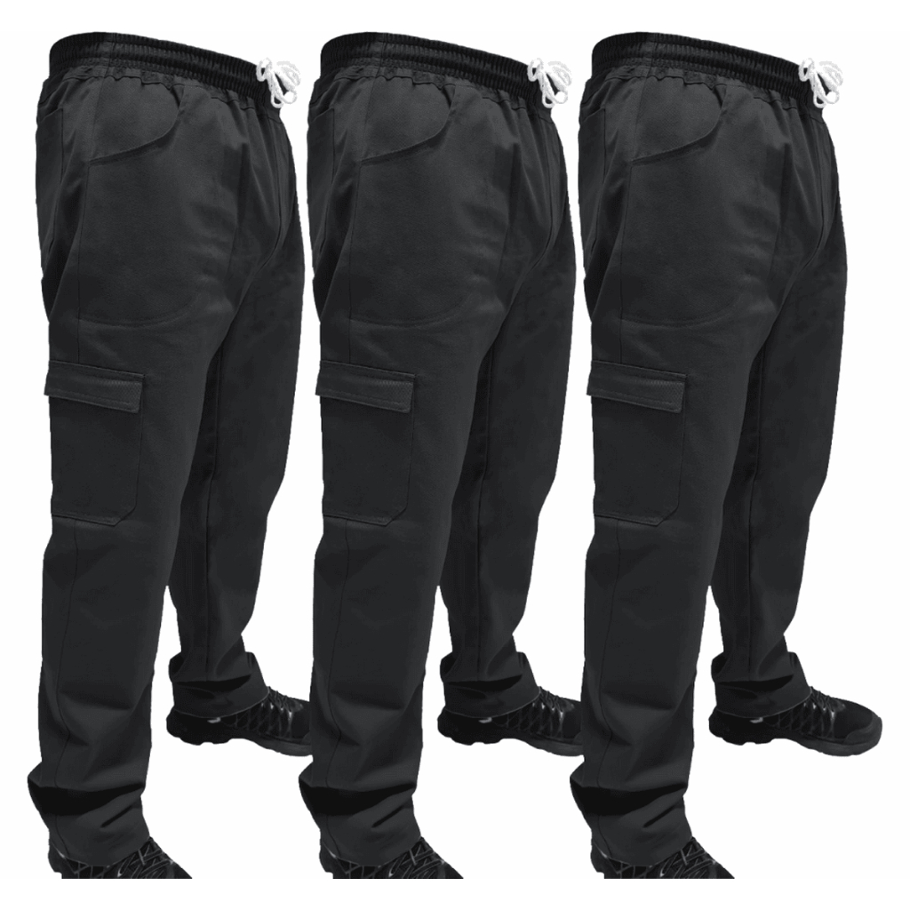 Kit C/ 3 Calça de Uniforme Pedreiro Brim Profissional Reforçada