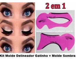 Kit 2 Molde Delineador Gatinho E Sombra