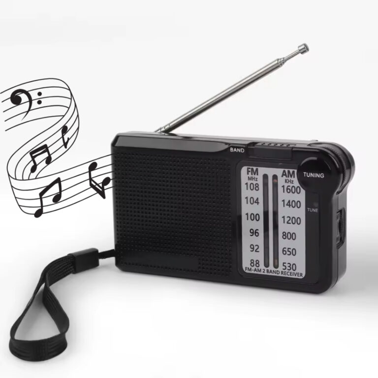 Rádio Portátil AM FM Recarregável e Pilha com E