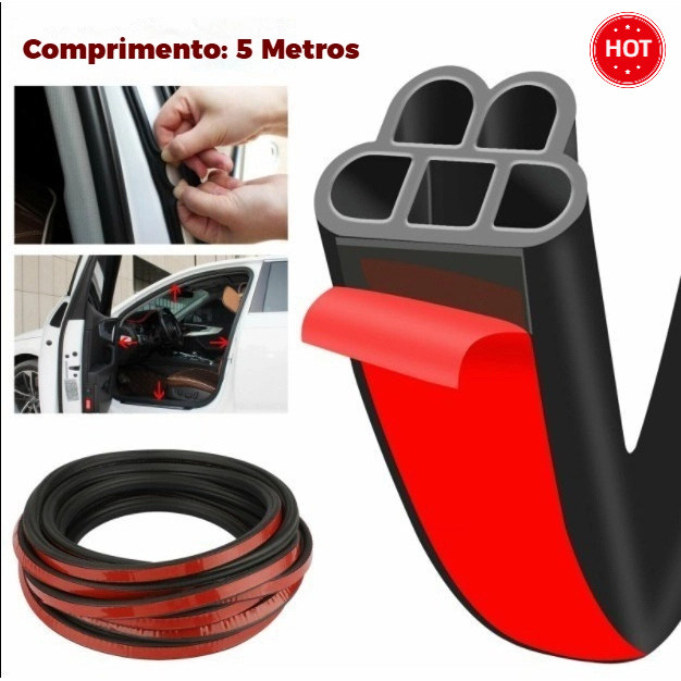 5M com 5 Furos Borracha Vedação Porta Carro Univ
