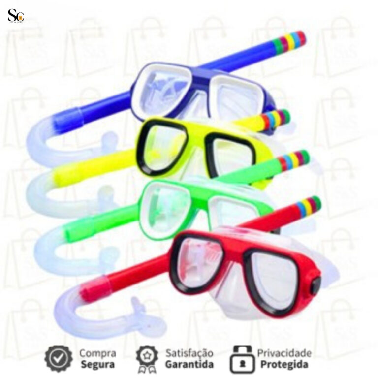 Kit Mergulho Snorkel Máscara Óculos Infantil Par
