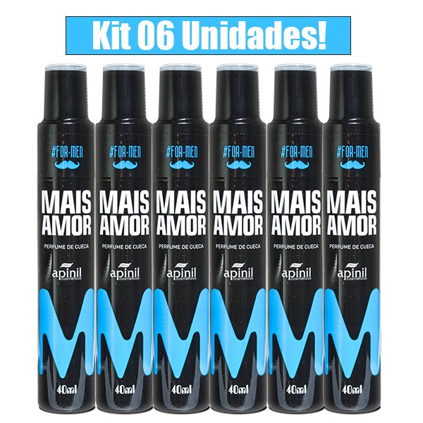 KIT 6 UNIDADES PERFUME DE CUECA MAIS AMOR 40mL API
