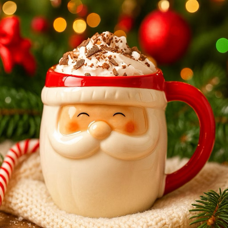 Caneca De Natal Papai Noel Cerâmica 330ml Linda