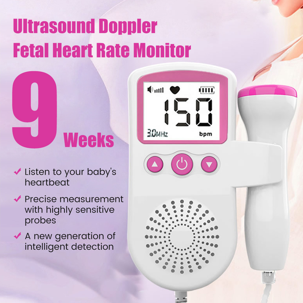 Doppler Monitor De Frequência Cardíaca Fetal Para Bebês Gravidez Detector De Batimento Cardíaco LCD