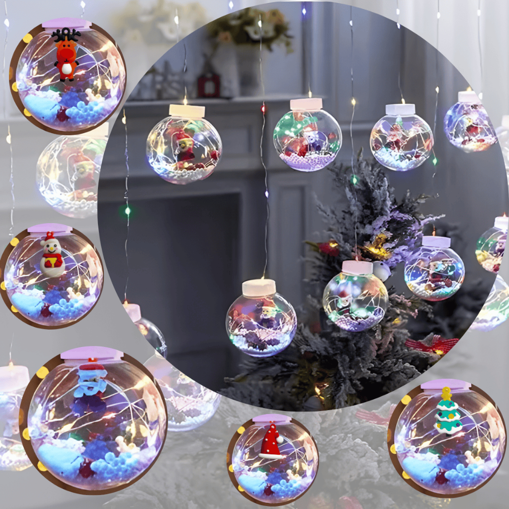 Cascata de Pisca Pisca Cortina De Luz Bolinhas Varal Decoração Natal 3 metros 100 Leds