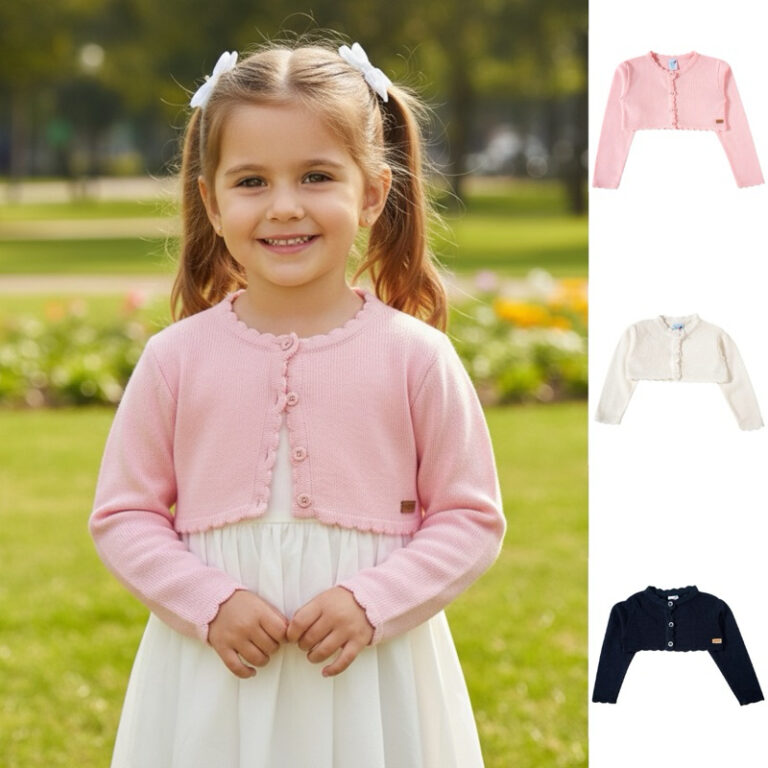 Bolero em Tricot Bebê Infantil Manga Longa P M G 