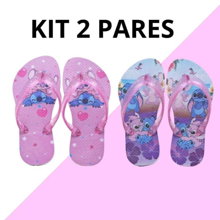 Kit 2 Pares Chinelo Infantil Feminino 26 ao 32 