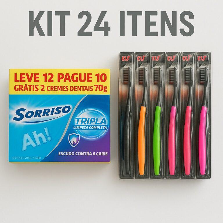 Kit Higiene Bucal  12 Cremes Dentais Sorriso + 12 