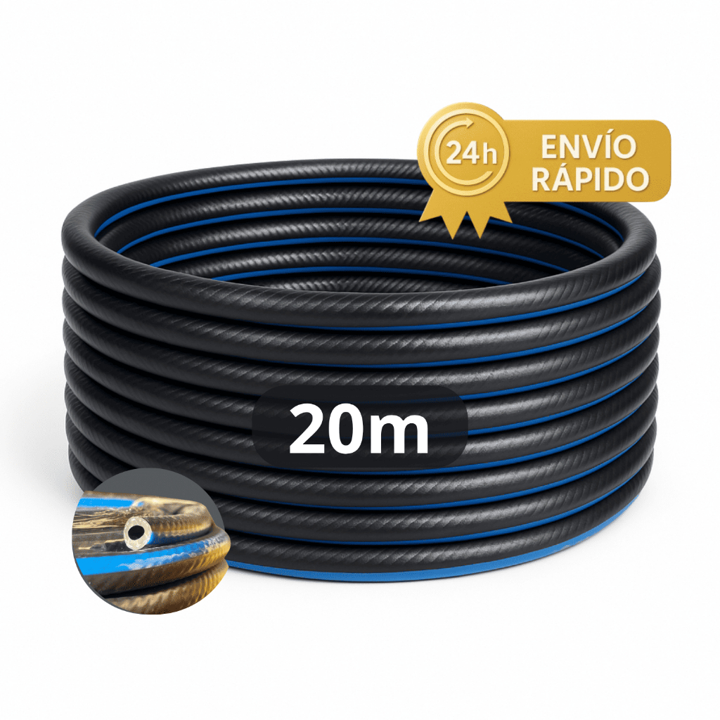 Mangueira Para Compressor Rolo 20 Metros PT300 1/4 De Ar Comprimido Pneumática Borracha Borracharia