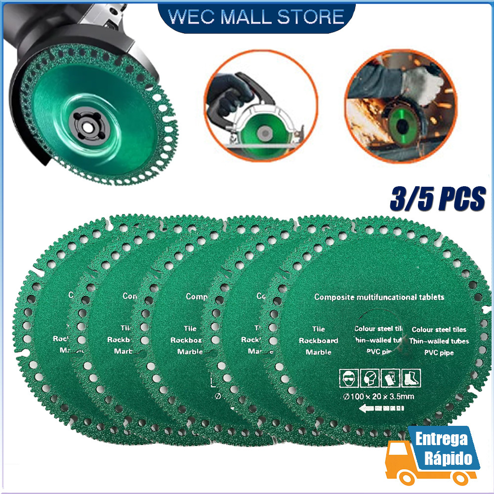 Kit 5/3 6 Em 1 Disco De Corte Com Diamante Lâmina De Serra Multifuncional