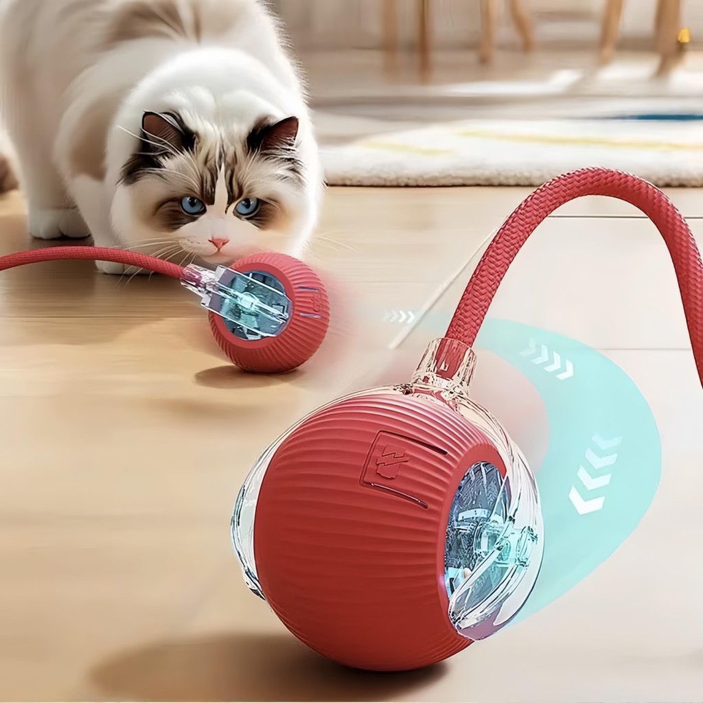 Bola Interativa Inteligente Pet, Gatos e Cachorros  Emite Som, Desvia Obstáculos e Recarregável USB