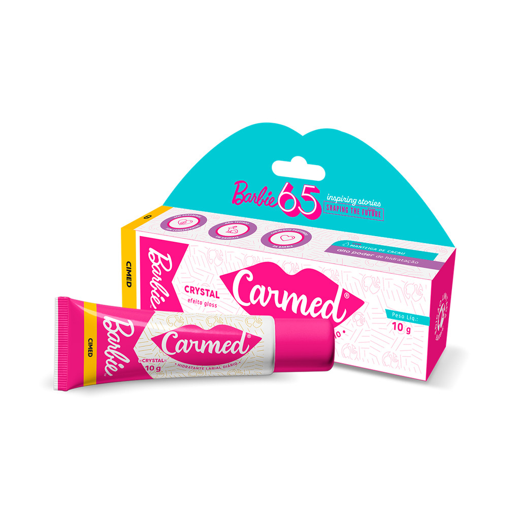 Hidratante Labial Carmed Barbie Crystal Efeito Gloss 10g