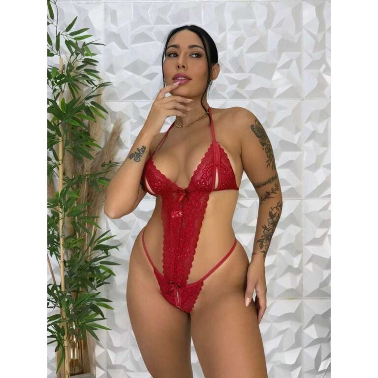 Body Rendado Lingerie Sexy Marido Apressado abertu