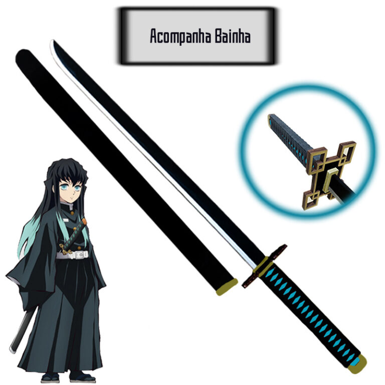 Espada de Brinquedo Nichirin em Madeira Demon Slay