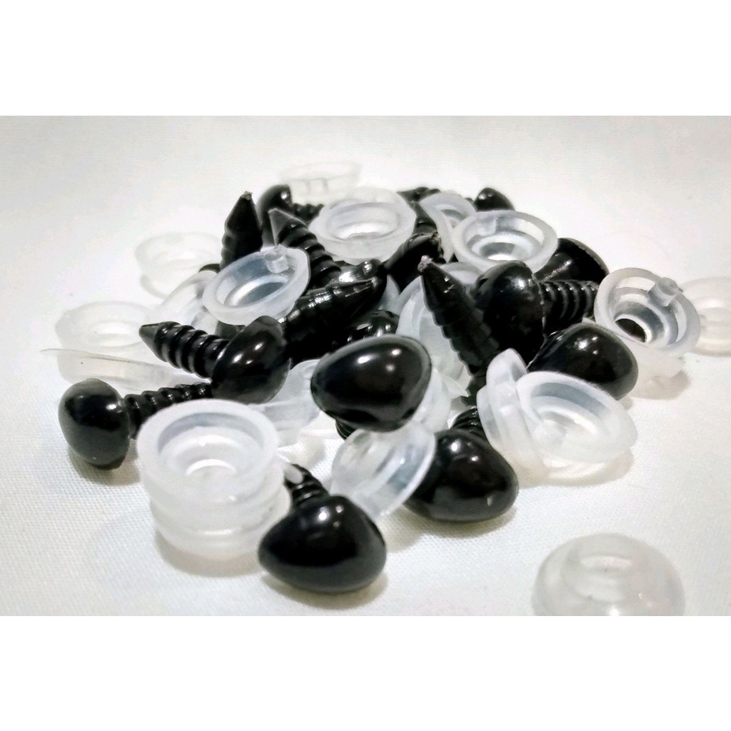 100 Fuça Focinhos Preto para Pelúcia e Amigurumi 7×9 mm
