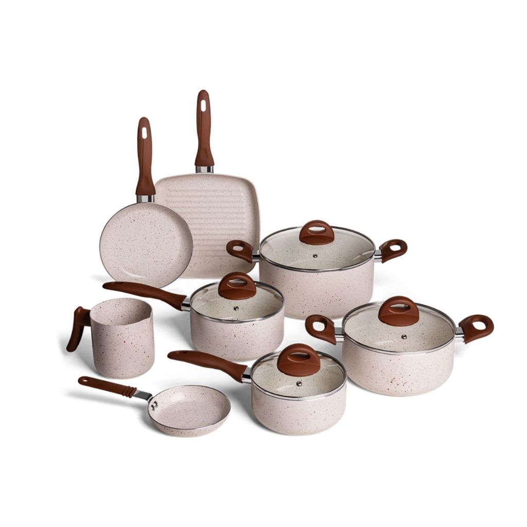 Jogo de Panelas Vanilla Ceramic Life Brinox Smart Plus 8 Peças – Antiaderente