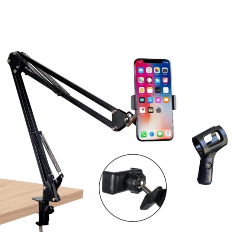 Suporte Microfone/Celular Com Braço Articulado E 