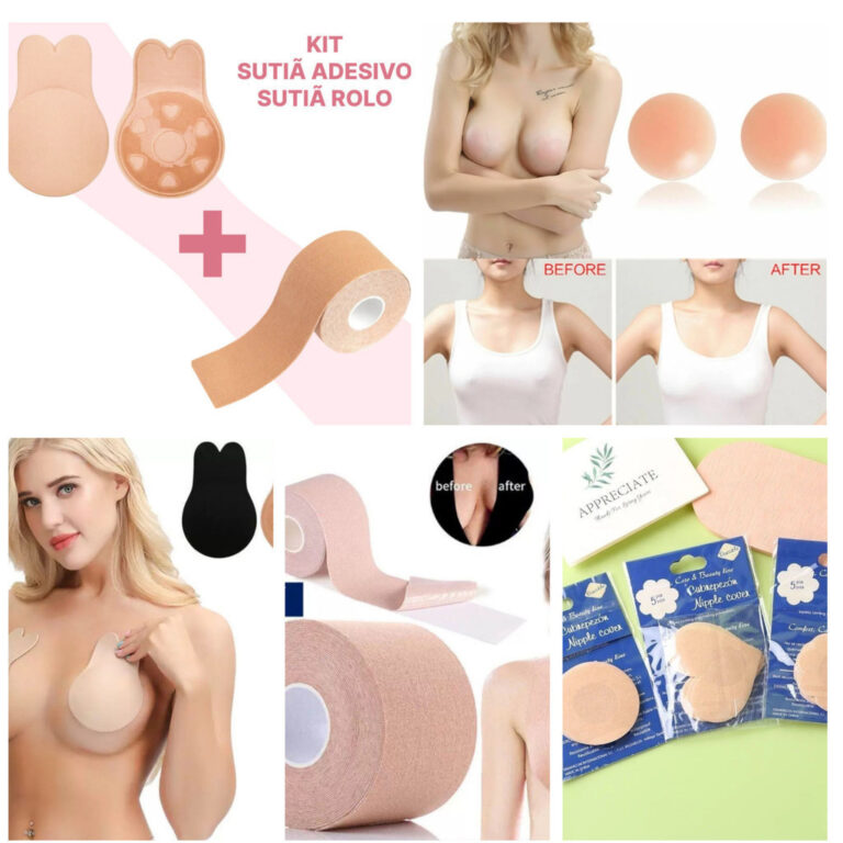 Kit Sutiã Bojo levantar o peito Sutiã Rolo Adesi