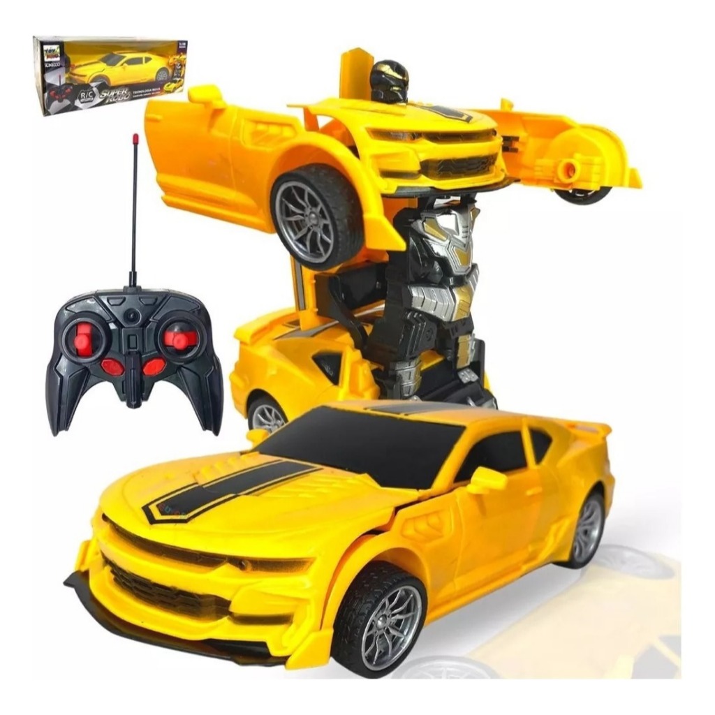 Carrinho Controle Remoto 2 em 1 Vira Robô Transformers Brinquedo