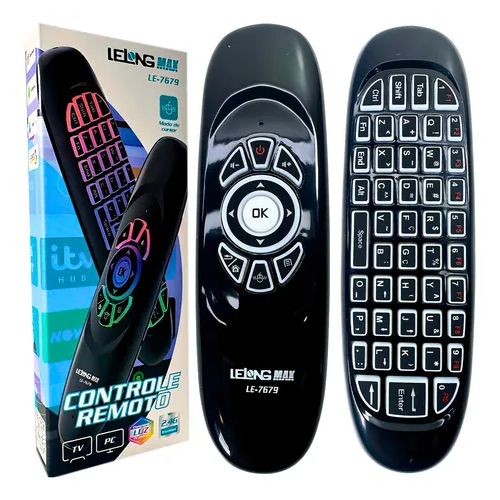 Mini Controle Teclado Air Mouse LE-7679 Sem Fio 2.