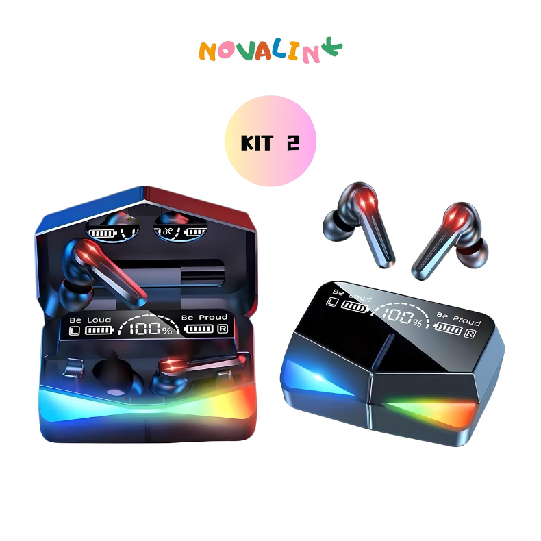 Kit 2 Fones de Ouvido M28 Sem Fio Bluetooth Estéreo Com Controle De Toque Redução De Ruído À Prova D