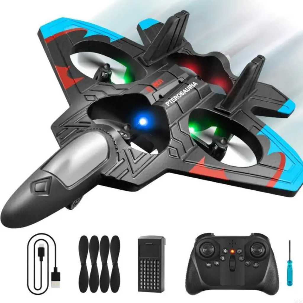 Avião de Controle Remoto Jet Fighter Plane com luzes LED para jogo ao ar livre