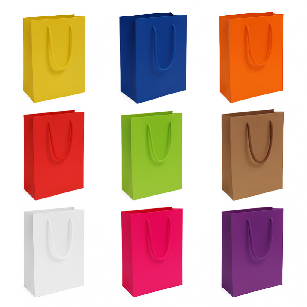 Sacola de Papel 25x17x6cm para Presente e Lembrancinhas kIT 10/20/30/40 Unid – Diversas Cores