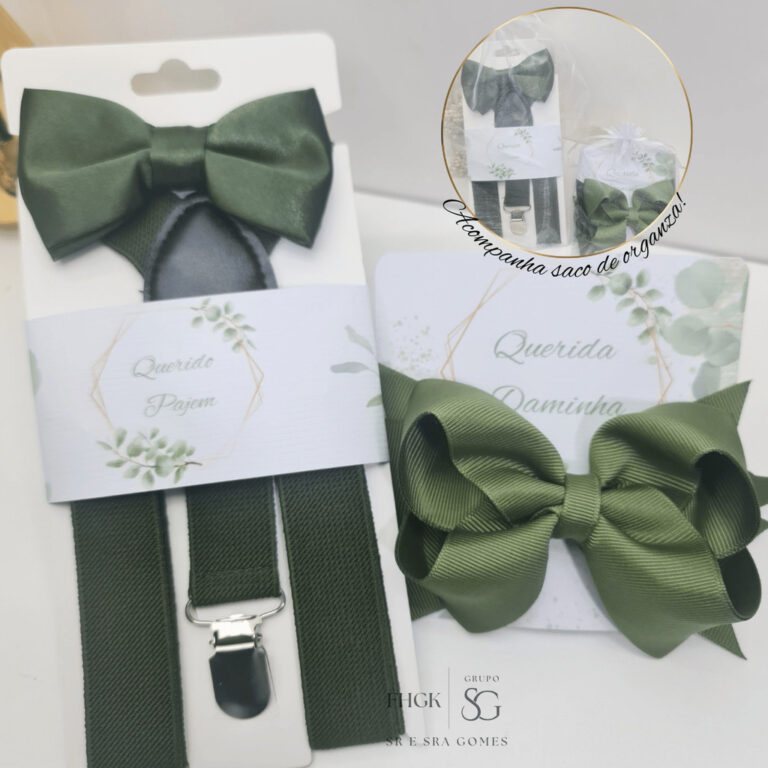 Kit Pajem ou Daminha Infantil com laço cabelo ou 