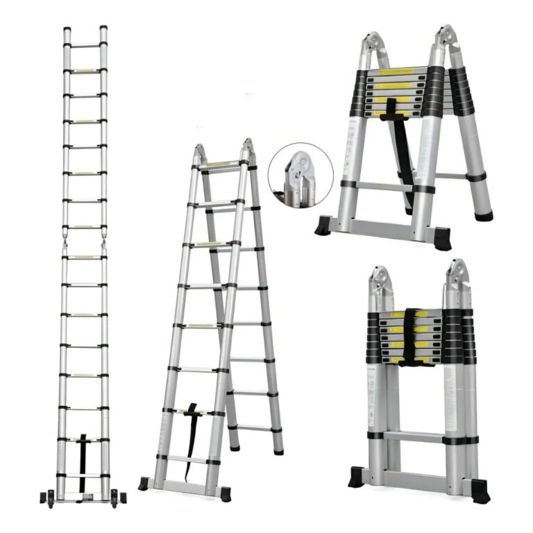 Escada Telescópica Dupla 5 Metros 16 Degraus Dobr