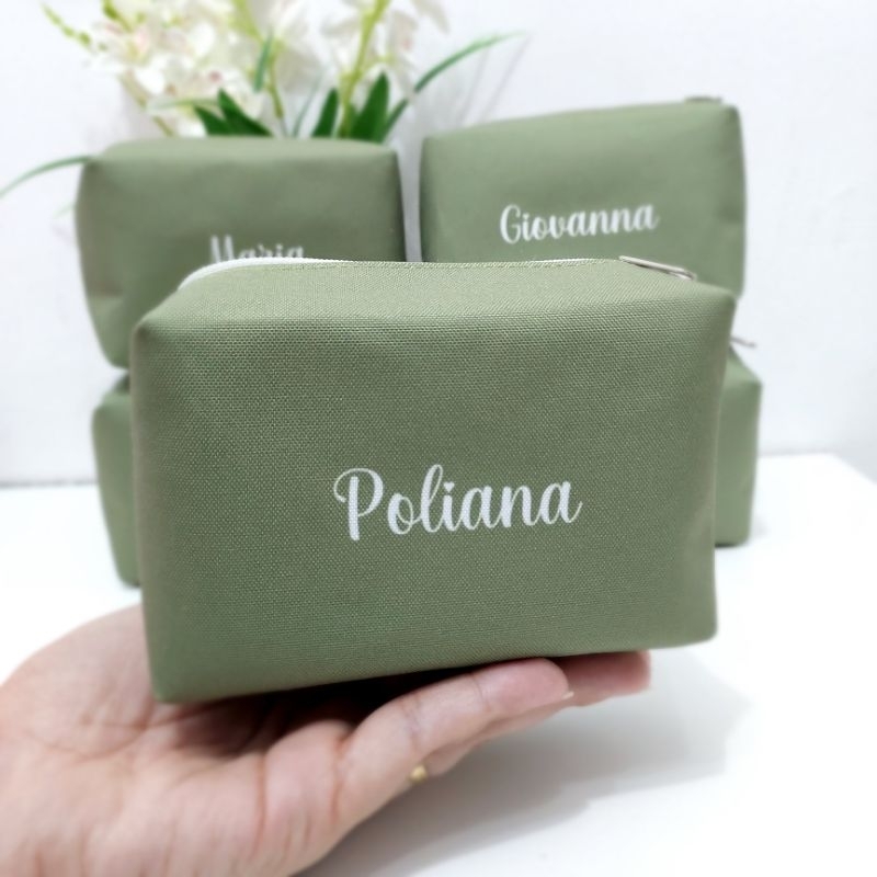 Necesser Mini Box  12×09 Com Inicial Lembrancinha Para Casamento Madrinha Personalizada Necessaire